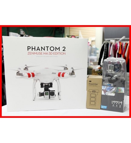 DJI Phantom 2+ H4-3D Gimbal with Gopro Hero4 Black Camera with Extra Battery 