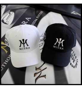 2015 Miura Golf Cap MB 001 Forged $ Miura Logo Hat White and Black S/M Set of 2