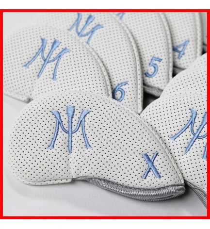 2015 Miura Golf Iron Headcover Full Set Authentic11 Pc White SkyBlue 3I~P/A/S/X