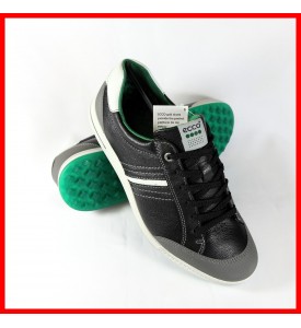 2015 New Ecco Mens Golf Street Retro - Black/Shadow White/Pure Green 40 41 42