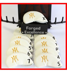 Miura Golf Magnetic Iron Headcover Full Set Authentic 11 Pc White 3I~P/A/S/X 