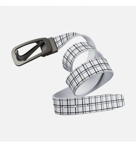 Nike Golf Signature Plaid Cutout II Leather Belt Reversible 32 34 36 38 40